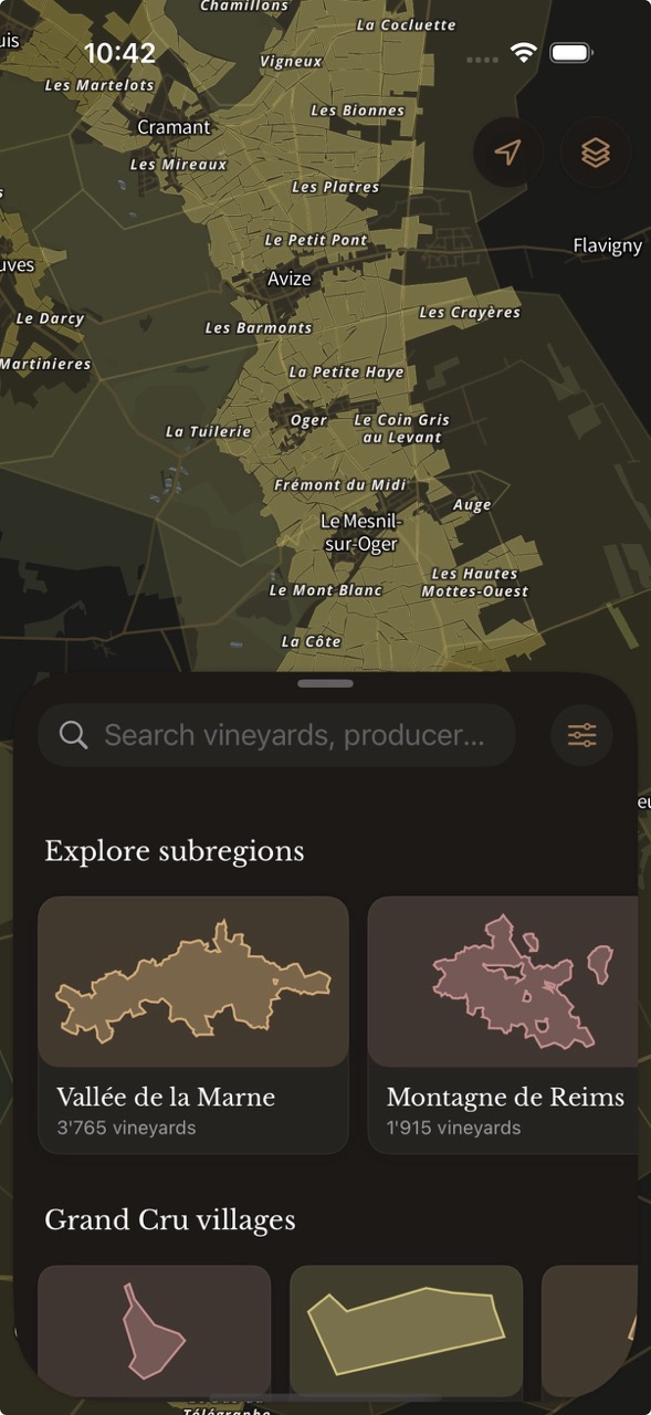 Interactive vineyard map