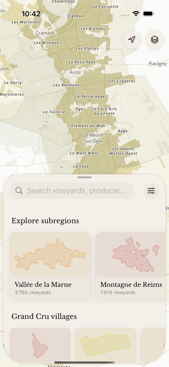Interactive vineyard map
